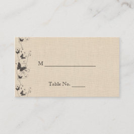 チョコレートバテフライ結婚オンベージュ色座席表 プレイスカード