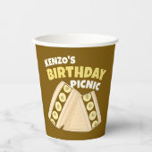 チョコレートバナナサンドイッチ誕生日ピクニックパーティー 紙コップ (正面)