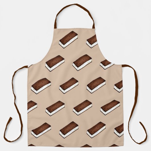 チョコレートバニラアイスクリームサンドイッチサンドイッチ エプロン (正面)