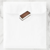 チョコレートバニラアイスクリームサンドイッチ食品デザート ラウンドシール (バッグ)