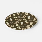チョコレートバニラドーナツエレガントパターンドブラウン ペーパープレート (アングル)