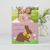 チョコレートバニーの写真のイースターカード シーズンカード (スタンド正面)