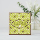 チョコレートバニーの招待状の正方形 招待状 (スタンド正面)