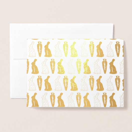 チョコレートバニーラビットキャロットイースターキャンディバンニ 箔カード (封筒付き正面)