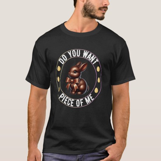 チョコレートバニー私の一部を東に望おもしろいむ Tシャツ (正面)