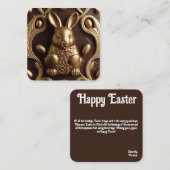 チョコレートバニー、イースターのグリーティングカード ノートカード (正面/裏面)