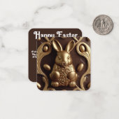 チョコレートバニー、イースターのグリーティングカード ノートカード (正面/裏面インサイチュ)