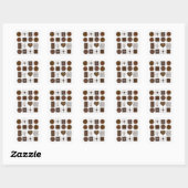 チョコレートバレンタインのキャンディ スクエアシール (シート)