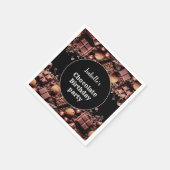 チョコレートバースデーパーティーダークカスタム文字名 スタンダードカクテルナプキン (角)