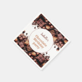 チョコレートバースデーパーティー紙ナプキンス スタンダードカクテルナプキン (角)