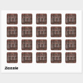 チョコレートバー柄アレルギー注意アレルゲン スクエアシール (シート)