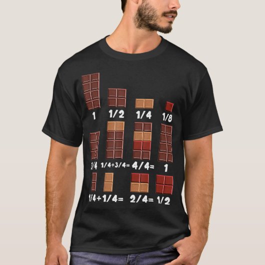 チョコレートバー甘いダーク食材ペストリー Tシャツ (正面)