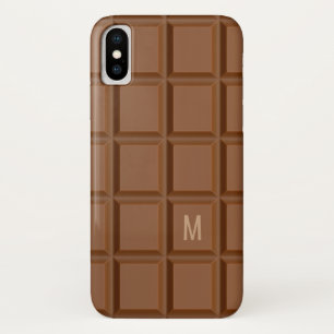 「チョコレートバー」カスタムのモノグラム電話ケース iPhone X ケース