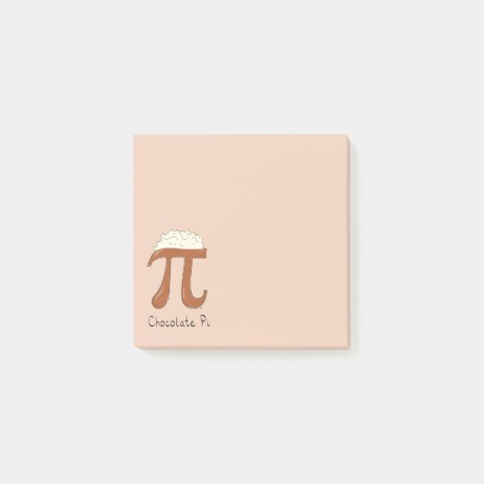 チョコレートパイかわいい数学パイの日ノート ポストイット (正面)