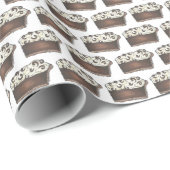 チョコレートパイホイップクリームスライスデザートベーキング ラッピングペーパー (ロールコーナー)