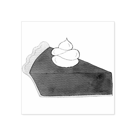 チョコレートパイホイップクリームスライスデザートベーキング ラバースタンプ (インプリント)