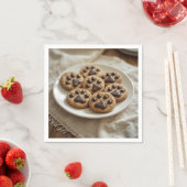 チョコレートパウプリントクッキー スタンダードカクテルナプキン (インサイチュ)