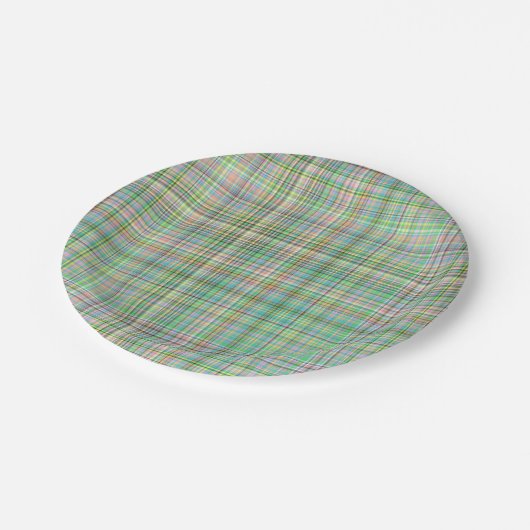 チョコレートパステルズプレイド16-紙パーティープレート ペーパープレート (アングル)