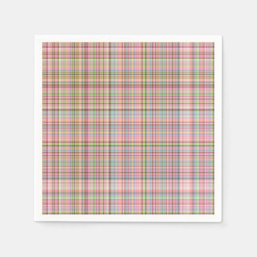 チョコレートパステルズプレイド26-紙ナプキンス スタンダードカクテルナプキン (正面)