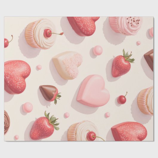 チョコレートパターン包装紙 ラッピングペーパー (フラット)