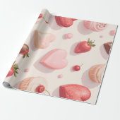 チョコレートパターン包装紙 ラッピングペーパー (アンロールド)