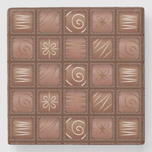 チョコレートパターン ストーンコースター (正面)
