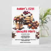 チョコレートパーティー アイスクリーム パンケーキ トッピング 子供 招待状 (スタンド正面)