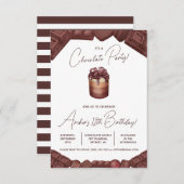 チョコレートパーティー、チョコレート誕生日パーティーによる死 招待状 (正面/裏面)