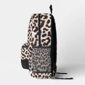 チョコレートヒョウ柄モノグラム プリントバックパック (右)