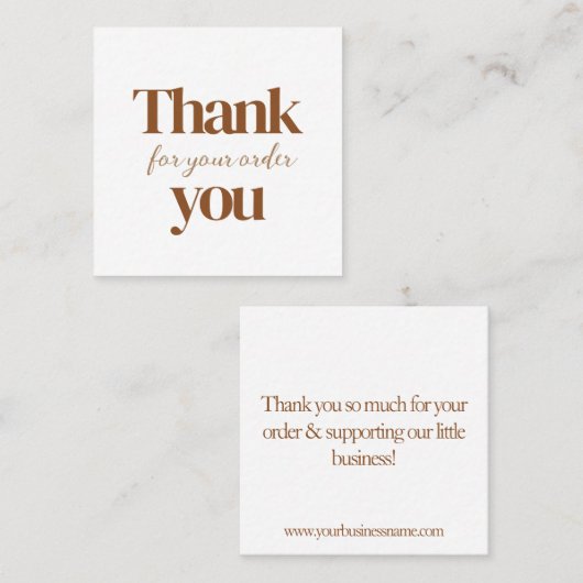 チョコレートビジネスサンキューカード スクエア名刺 (正面/裏面)