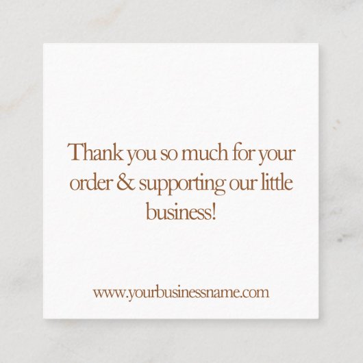 チョコレートビジネスサンキューカード スクエア名刺 (裏面)