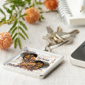 チョコレートビットとアーモンドのクローズアップ写真 キーホルダー (側面)