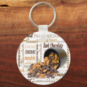 チョコレートビットとアーモンドのクローズアップ写真 キーホルダー (正面)