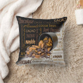 チョコレートビットとアーモンドのクローズアップ写真 クッション (ブランケット)