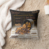 チョコレートビットとアーモンドのクローズアップ写真 クッション (ブランケット)