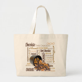 チョコレートビットとアーモンドのクローズアップ写真 トートバッグ