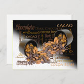 チョコレートビットとアーモンドのクローズアップ写真 ポストカード (正面/裏面)