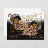 チョコレートビットとアーモンドのクローズアップ写真 ポストカード (正面/裏面)