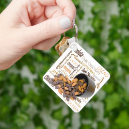 チョコレートビットナッツタイポグラフィワードクラウド キーホルダー