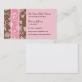 チョコレートピンクのバラの菓子のベーカリー 名刺 (正面/裏面)