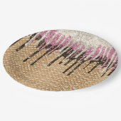 チョコレートピンクアイスクリームコーングリッタードリップ ペーパープレート (アングル)