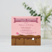 チョコレートファウンテンガールズバースデーパーティー招待状 招待状 (スタンド正面)