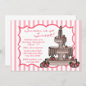 チョコレートファウンテン誕生日 招待状 (正面/裏面)