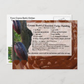 チョコレートファッジプリンレシピ葉書 ポストカード (正面/裏面)