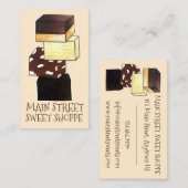チョコレートファッジ構成キャンディスイートショップショップ 名刺 (正面/裏面)