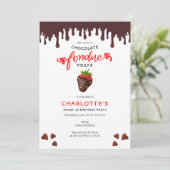 チョコレートフォンデュいちごハートバレンタイン 招待状 (スタンド正面)