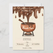 チョコレートフォンデュパーティーの招待状 - スイート&コージー 招待状 (正面)