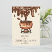 チョコレートフォンデュパーティーの招待状 - スイート&コージー 招待状 (スタンド正面)