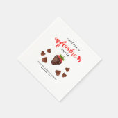 チョコレートフォンデュフィエスタストロベリーハート誕生日 スタンダードカクテルナプキン (角)