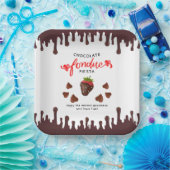 チョコレートフォンデュフィエスタ ストロベリーハート 誕生日 ペーパープレート (パーティー)